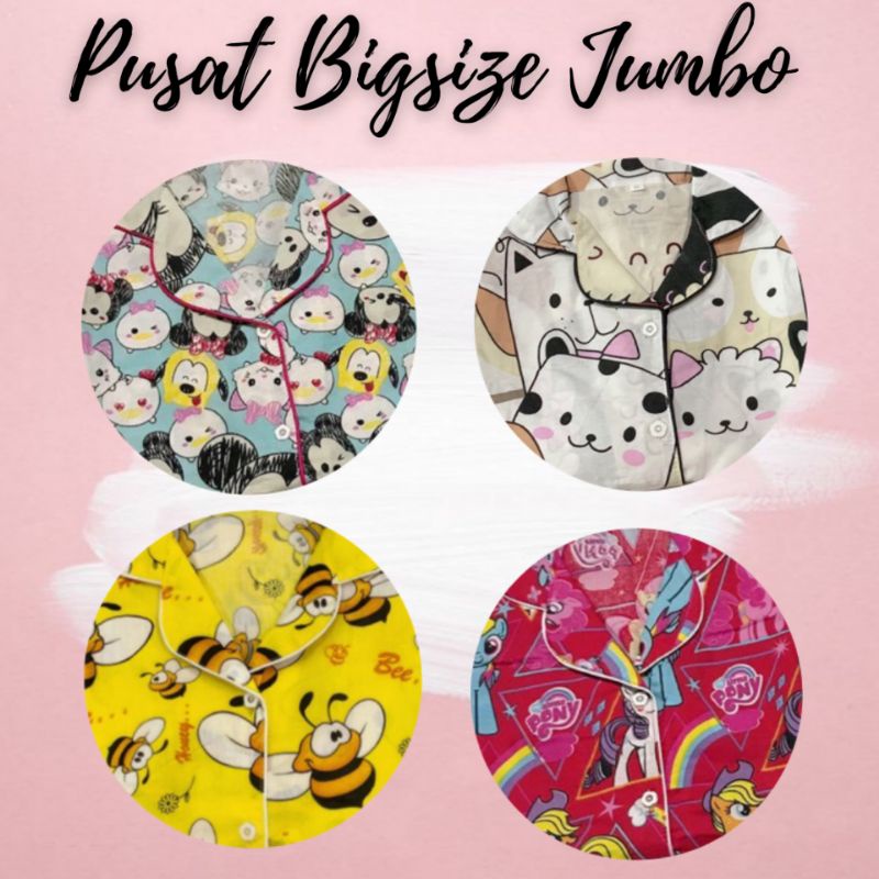 LD 120 - PIYAMA BAJU TIDUR SET ANAK IBU PREMIUM KATUN JCP MOTIF CEWE COWO JUMBO BIGSIZE COUPLE