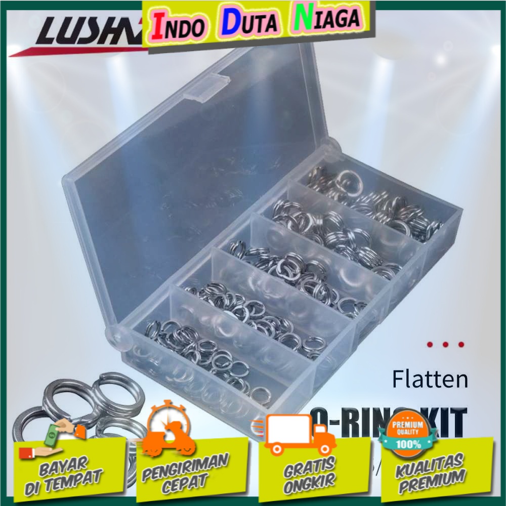 LUSHAZER Cincin Konektor Umpan Pancing Split Ring 200PCS - LSH01