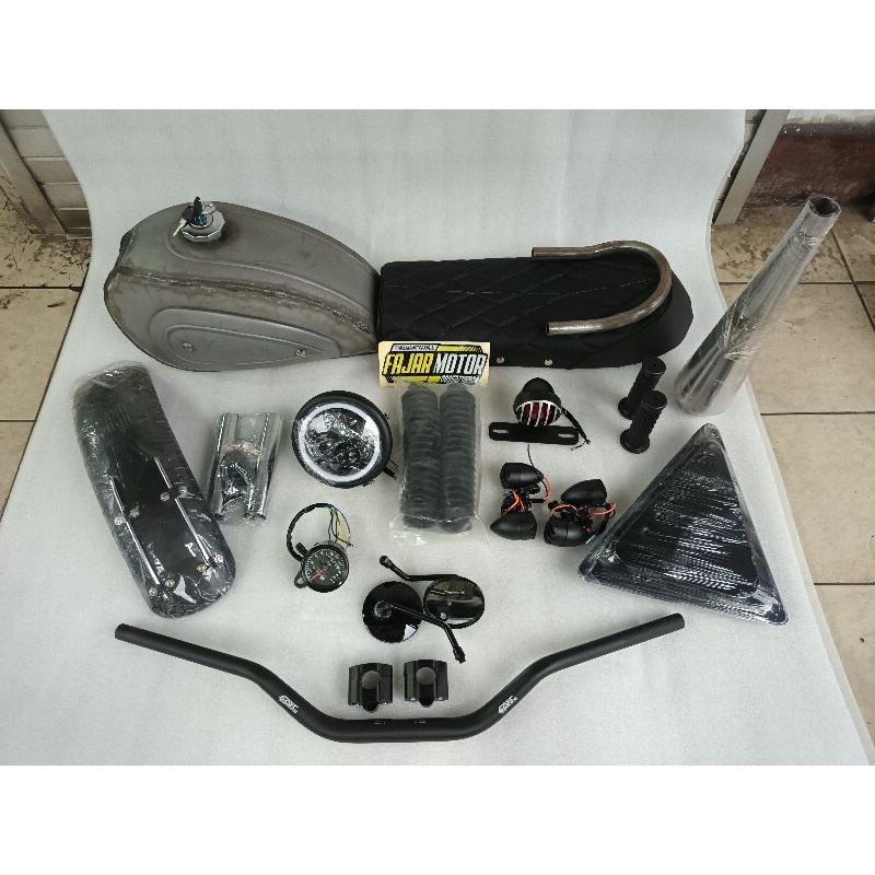 PAKET BODY JAPSTYLE SCRAMBLER TANKI MENTAH TIGER GL MEGAPRO BYSON THUNDER SCORPIO