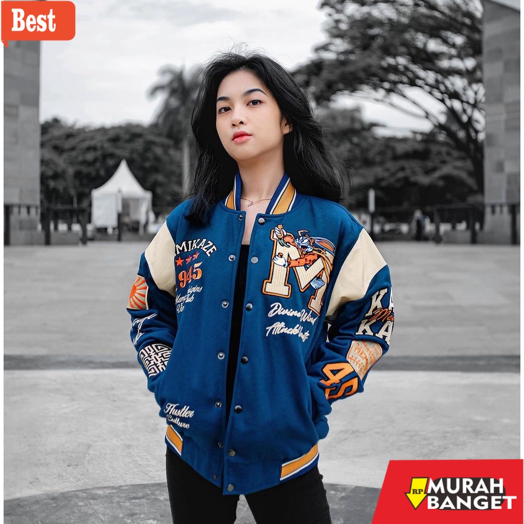 Hoodie kualitas import- (COD) Varsity Jacket Baseball Vintage Pria Wanita - Jaket Varisty Jaket Besb