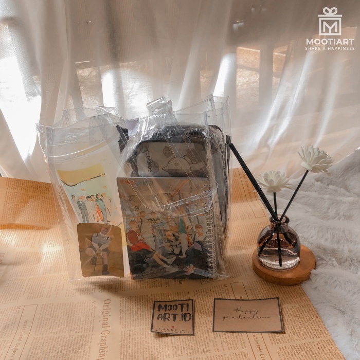 [MOOTIART.ID] HAMPERS BAG BTS - Hampers bag transparan wisuda ultah graduation Hampers BTS gift birt