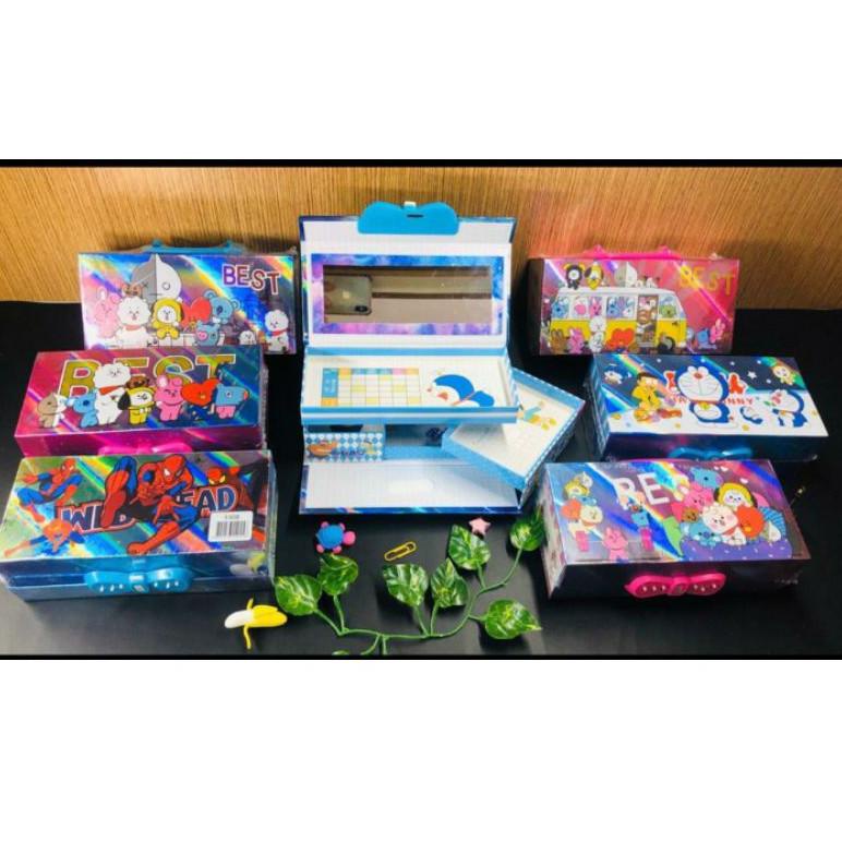 

[KODE LZNLL] kotak pensil KODE 3 TINGKAT metalik 3dimensi/pencil case password/kotak pin