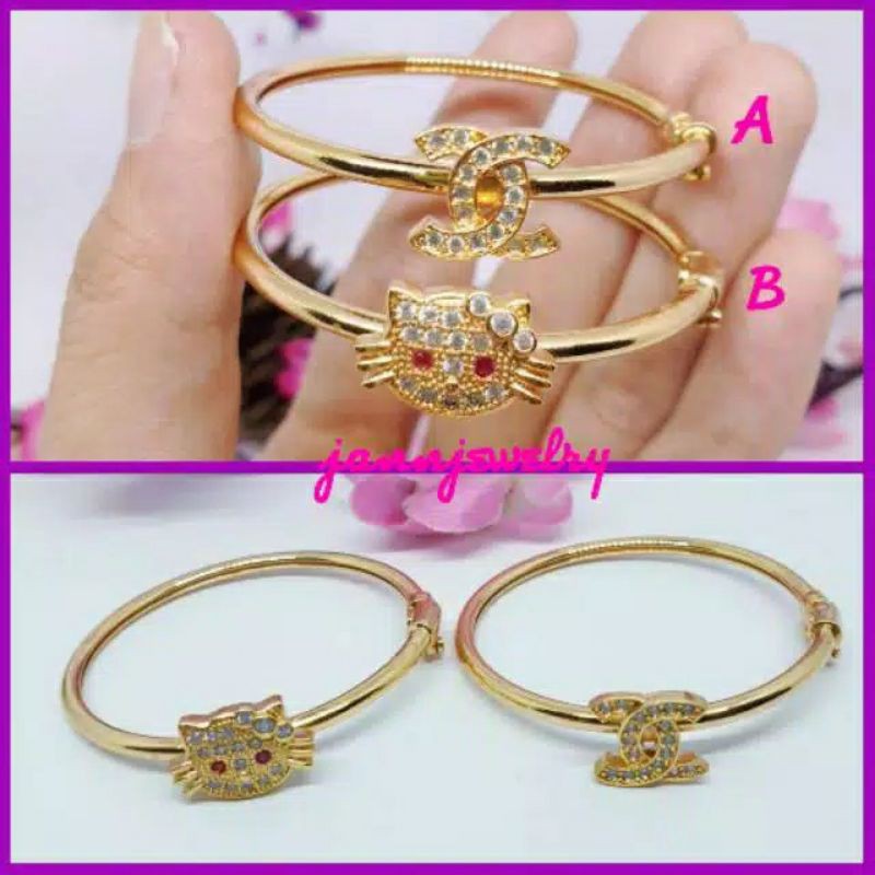 Gelang anak bangle hello Kitty gold &amp; silver GA-9