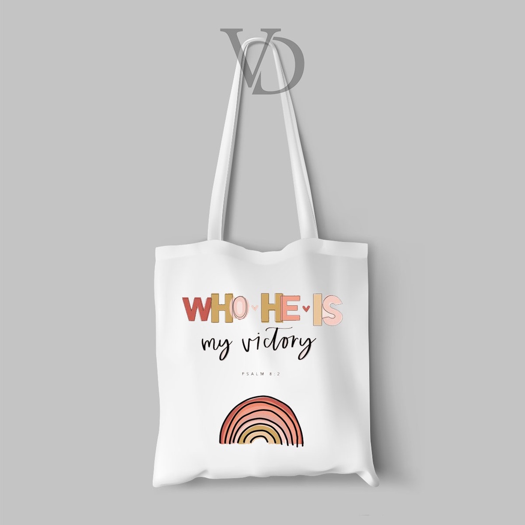 TOTE BAG BAHAN KANVAS QUOTES BIBLE / CHRISTIANS QUOTES/ AESTHETIC TOTEBAG / TAS BELANJA KEKINIAN