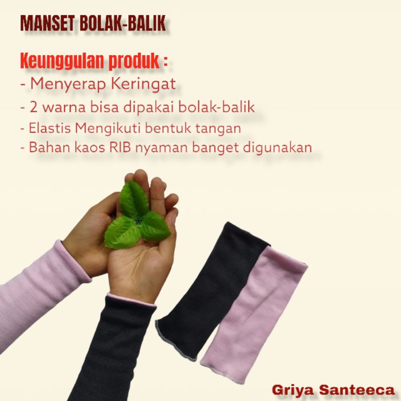 [12 Pasang] Manset tangan bolak-balik bahan kaos rib | handsock tangan bolak-balik premium | manset 12 pasang