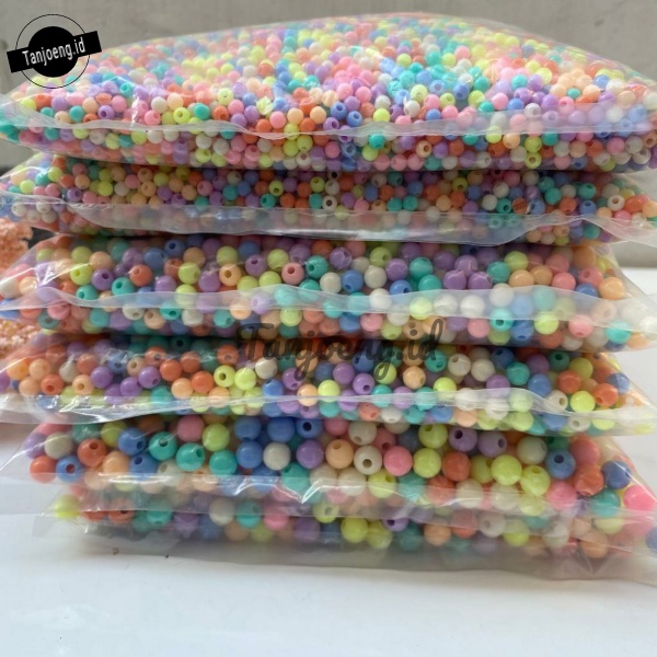 (Pon) Manik Susu Mote Manik Pastel Akrilik Ukuran 4mm/6mm/8mm