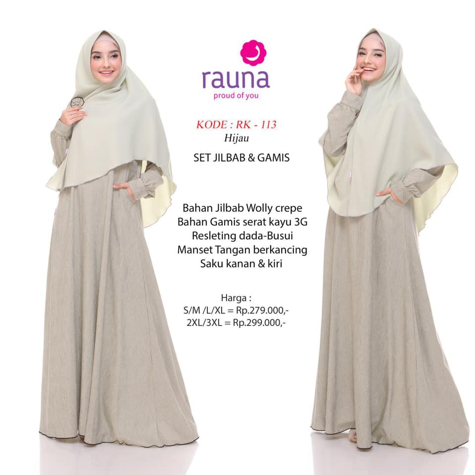 Dress Muslim Syar'i Terbaru / Gamis Rauna RK -113 / Fashion Muslim