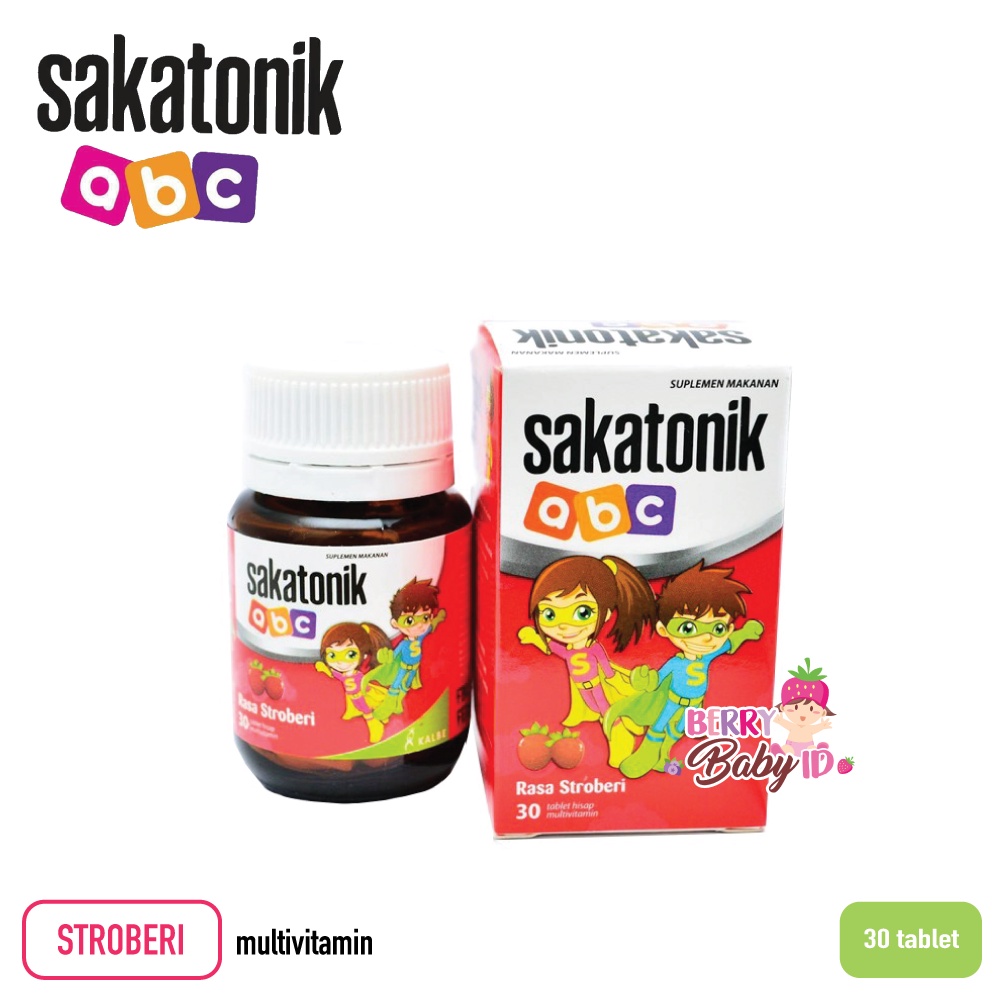 Sakatonik ABC Multivitamin Anak 30 Tablet Hisap Antariksa Orange Anggur Grape Stroberi Strawberry Berry Mart