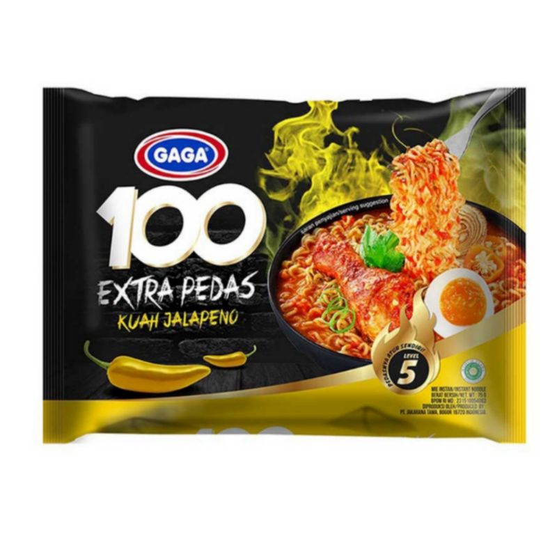 

GAGA 100 Extra Pedas Mie Instan Kuah Jalapeno 75 g