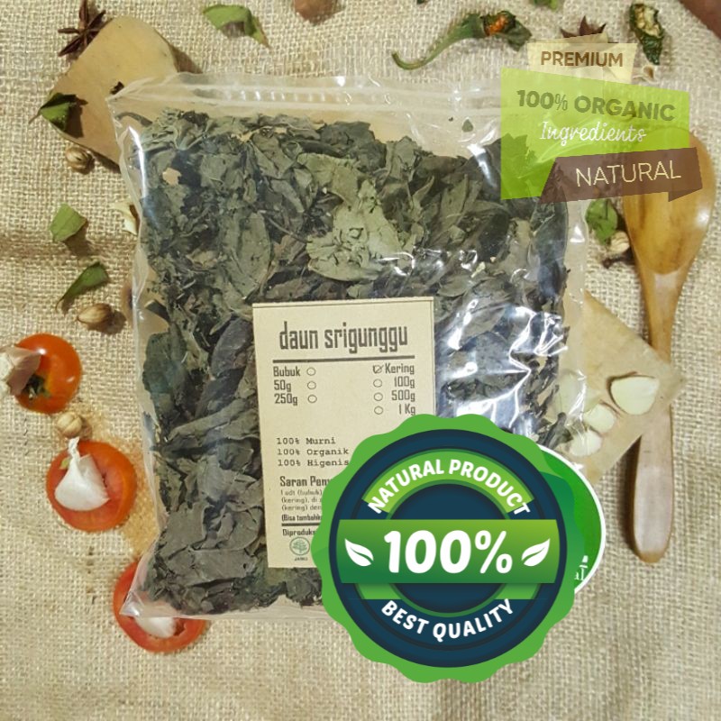 

DAUN SRIGUNGGU SENGGUGU KERING 100 GRAM - Clerodendron Serratum - MURNI - READY STOK