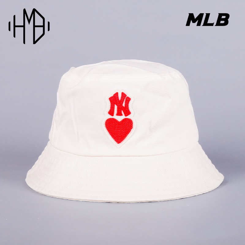 MLB Korea NY Yankees Heart Shadow Bucket Hat Cream