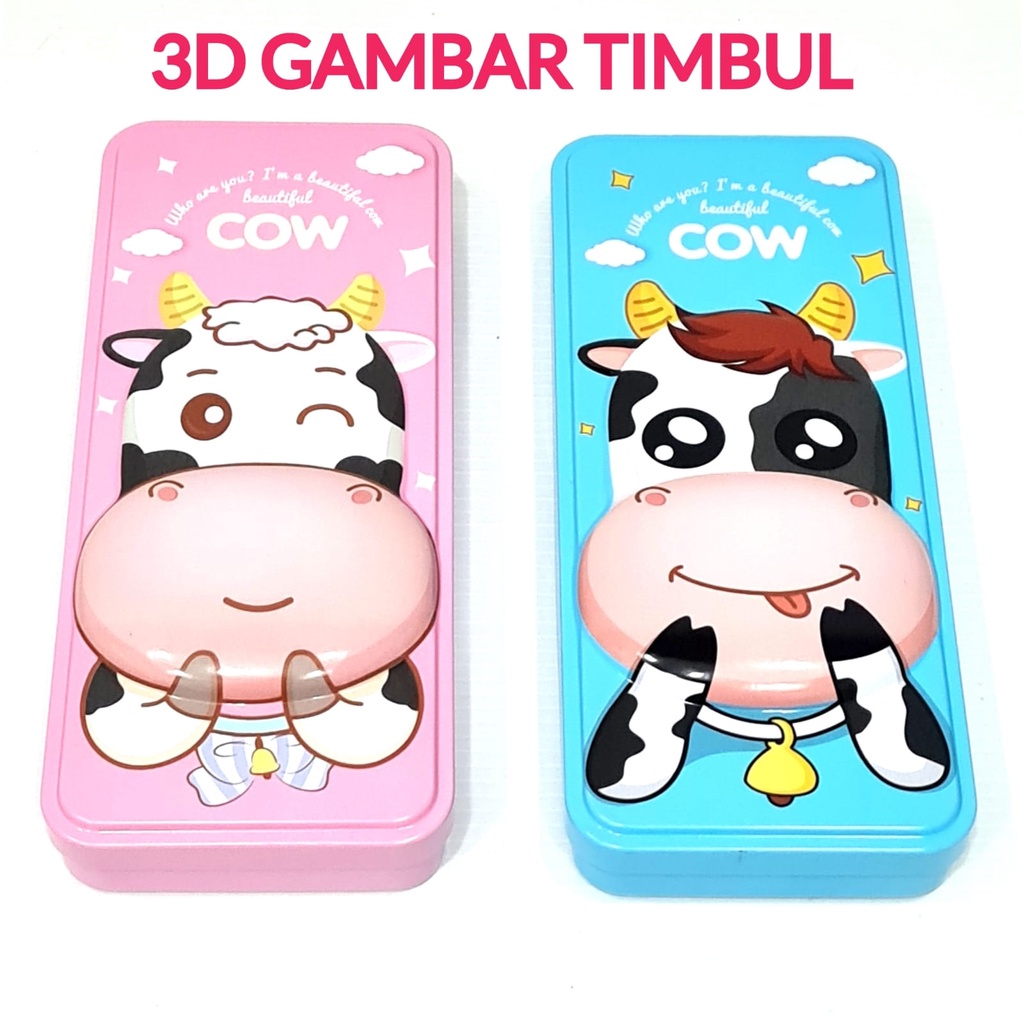

Xiaolingjing Tempat Pensil 3D Gambar Timbul Kaleng 2 Susun Animal 719