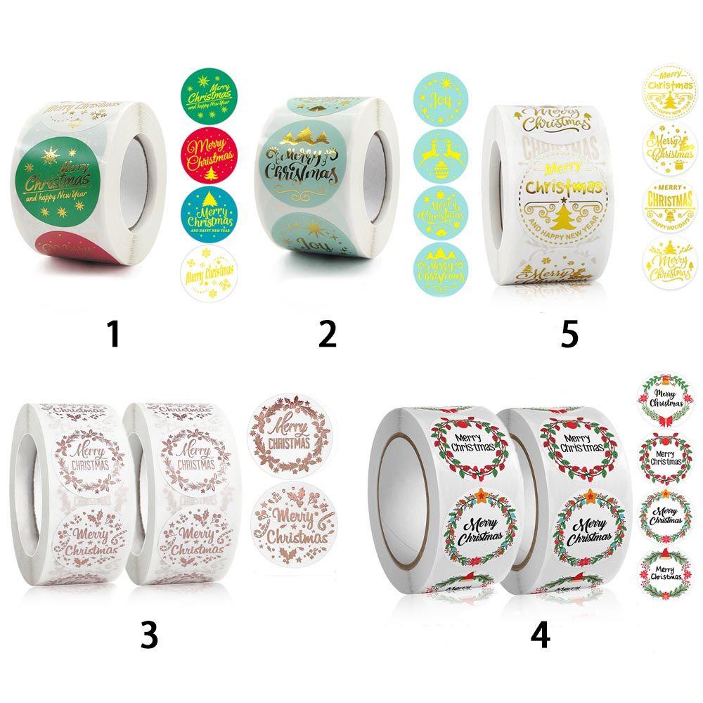 Top Merry Christmas Stiker Paket Baking Stamping Kartu Label Liburan DIY Decor Dekorasi Natal