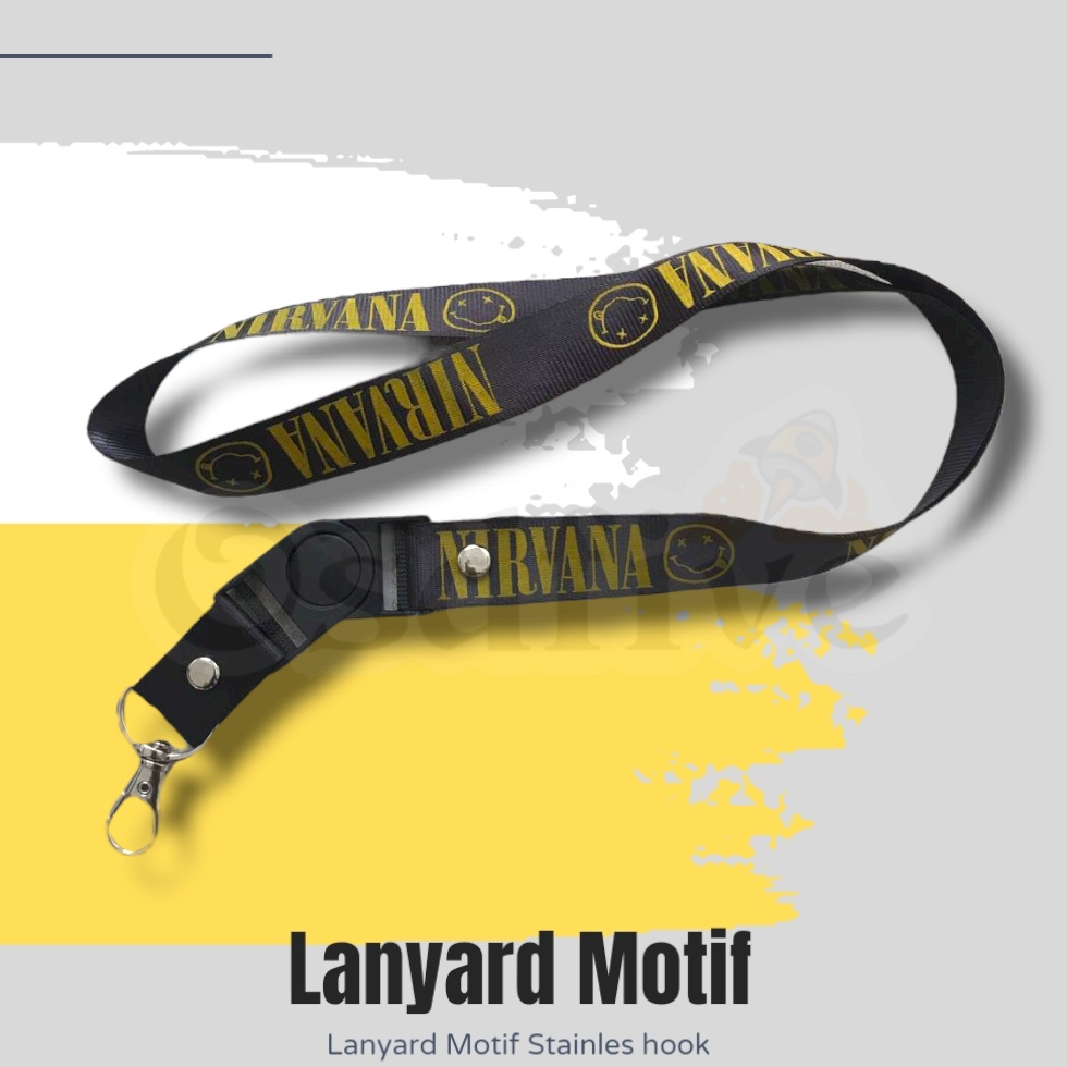

Tali Lanyard Nirvana Bahan Nilon Black Yellow