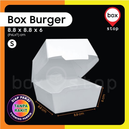 Box Burger - Kotak Burger - Dus Burger - PUTIH-S (50 pcs)