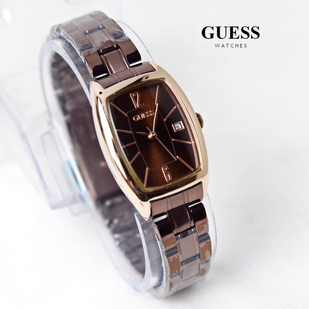 Jam Tangan Wanita Fashion H7702B Tali Rantai Case Segi Tanggal Aktif Free Box &amp; Baterai