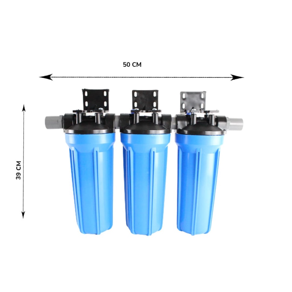 Paket GM 3 Saringan / Filter Air Siap Pakai (Blue 10&quot; drat 3/4&quot; SGC)