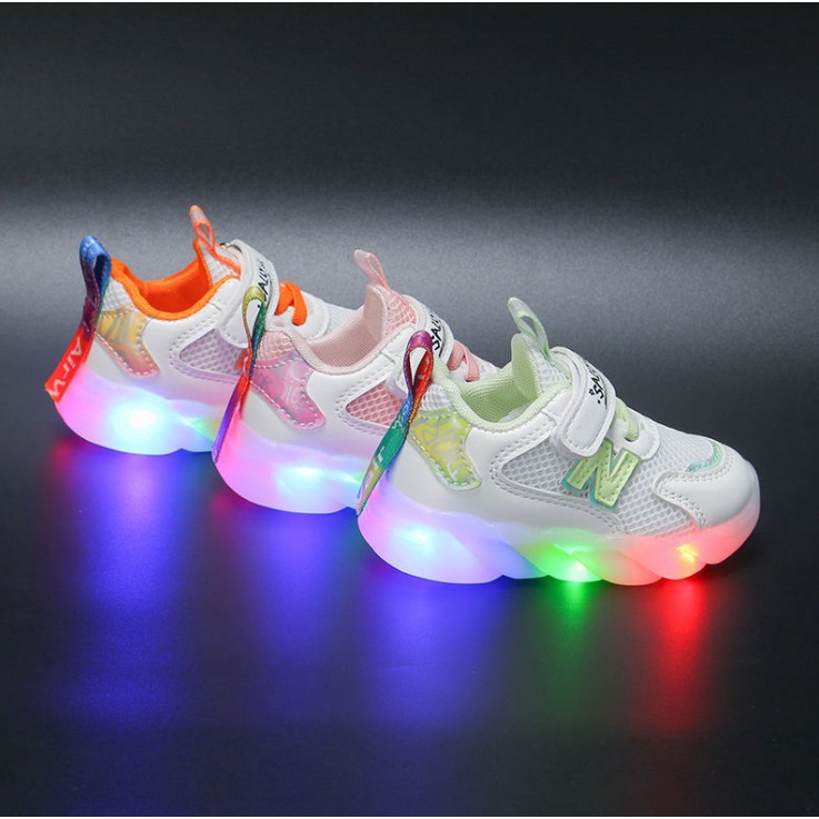 GOGA Led Sepatu Anak Import Kids Shoes Sneakers Size 21-30 Usia 1-5 Tahun