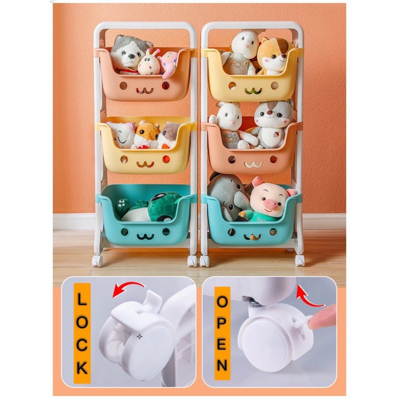 OS RAK MAINAN SUSUN SERBAGUNA TEMPAT MAINAN ANAK 2 SUSUN 3 SUSUN 4 SUSUN PORTABLE TOYS RACK