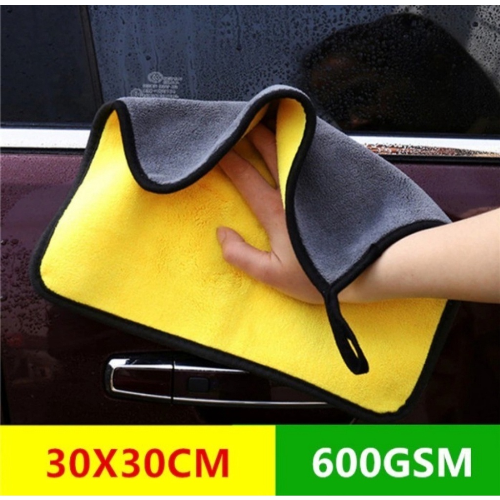 Kain Lap Microfiber serbaguna 2 Sisi 30x30 Tebal Halus Mobil Dapur