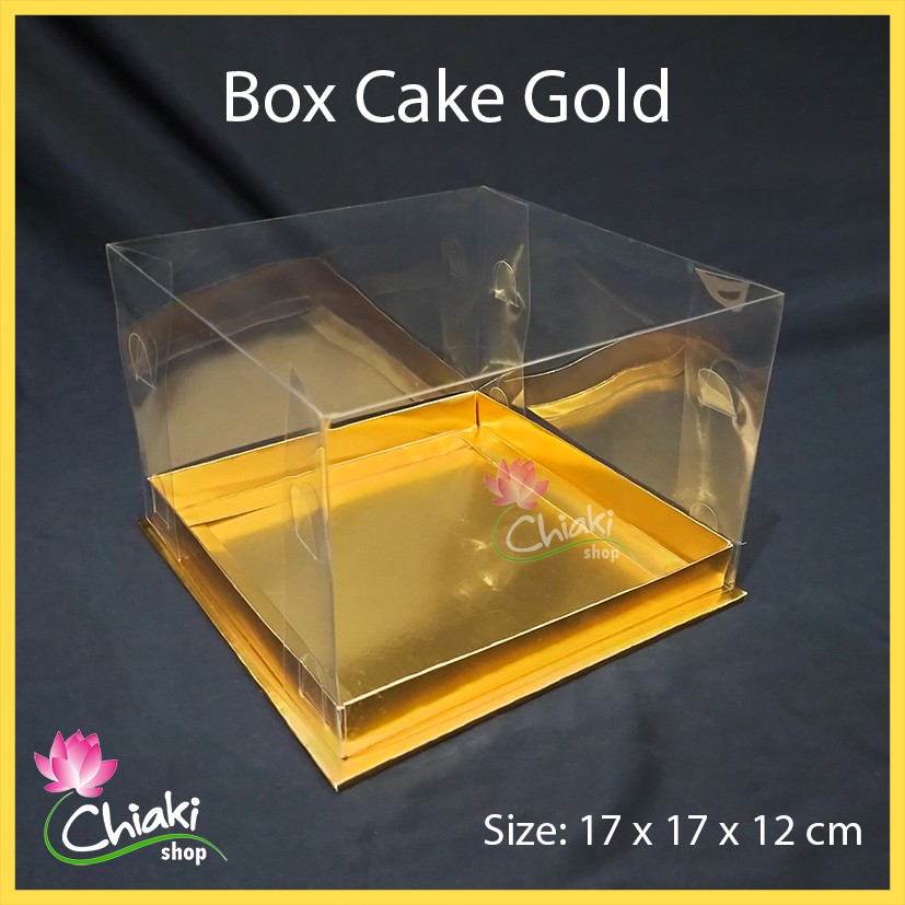 

Box Mika Gold Uk 17 x 17 x T. 12 cm Cupcake isi 4 Cake Pudding Tart Dus Emas Karton Tebal CHIAKI