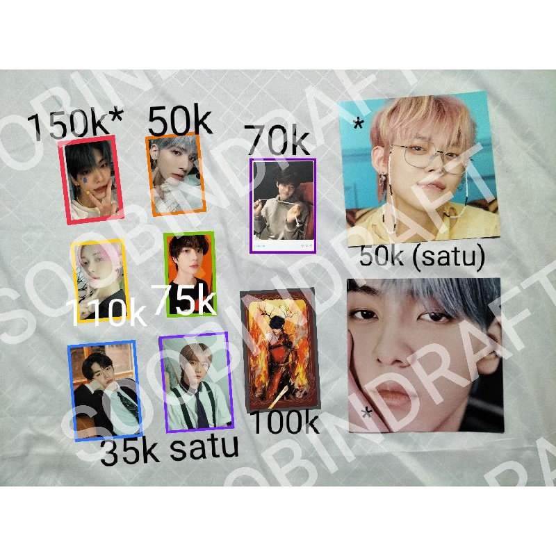 PC TXT YEONJUN (AR, STAR SEEKER, STAR, POSTCARD R, MPC), SOOBIN (R, POSTCARD AR), BEOMGYU (SG21, MPC