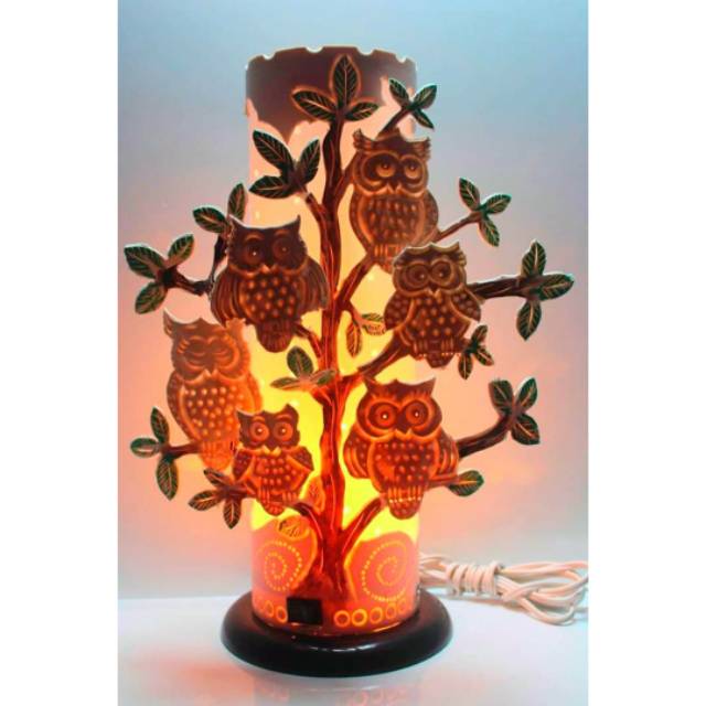 Lampu tidur paralon pvc ukir lampu hias