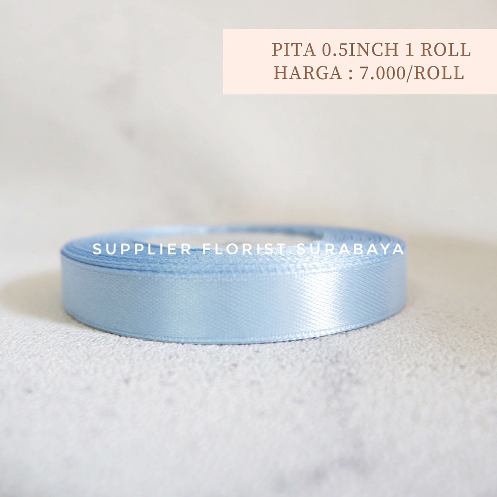 [HARGA PER ROLL] PITA SATIN 1/2 INCH 0,5 INCH 0.5 INCH 1,25CM 1.25CM 25YARD