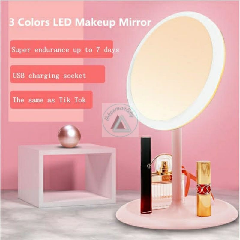 Cermin Make Up Bulat Dengan Lampu LED / Make Up LED Mirror Standing 809