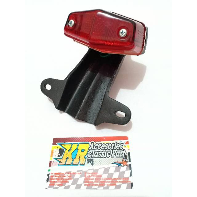 Stoplamp BSA + Pangkon Stopamp V80 Diral (Poles &amp; Hitam)