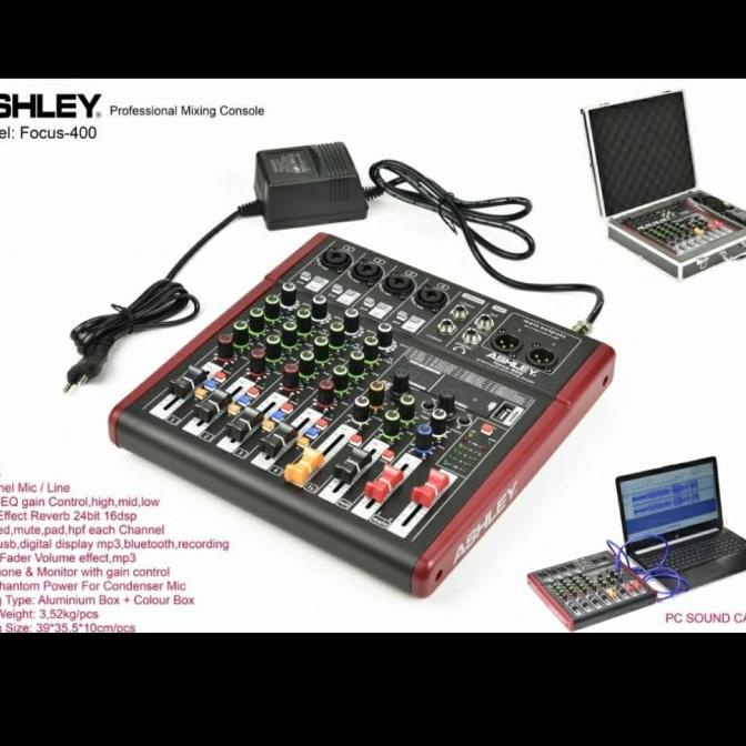 MIXER AUDIO ASHLEY FOCUS 400/FOCUS400 4 CHANNEL USB-MP3-RECORDING