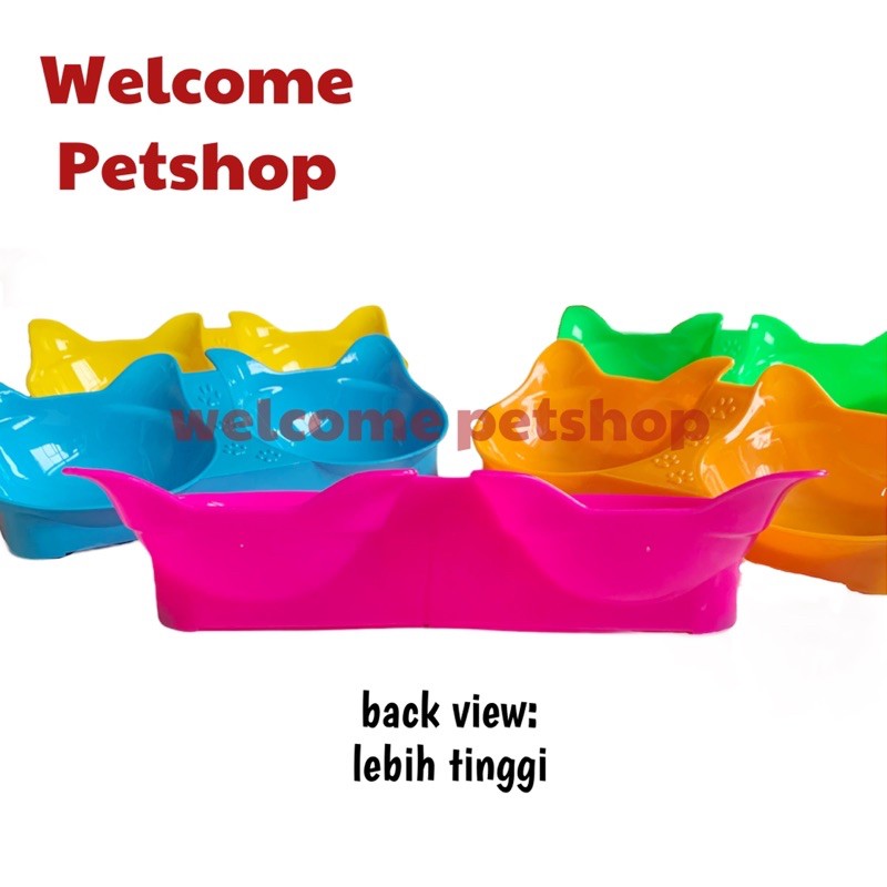 Tempat Makan dan Minum Kelinci Anjing Kucing / Tempat Makan Hewan / Plate Double New