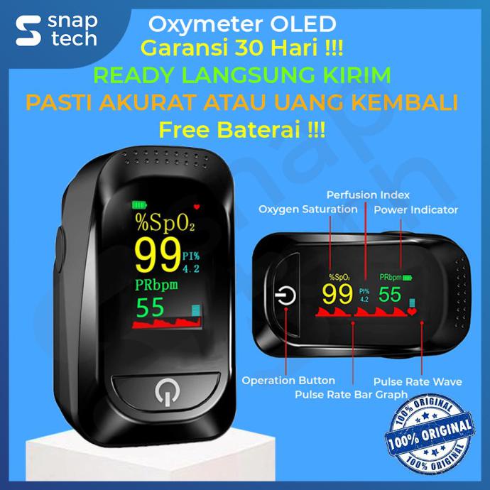( BISA COD ) Fingertip Pulse Oximeter Sp02 Saturation Monitor Oximetry Oxymeter - A2 OLED TERBAIK