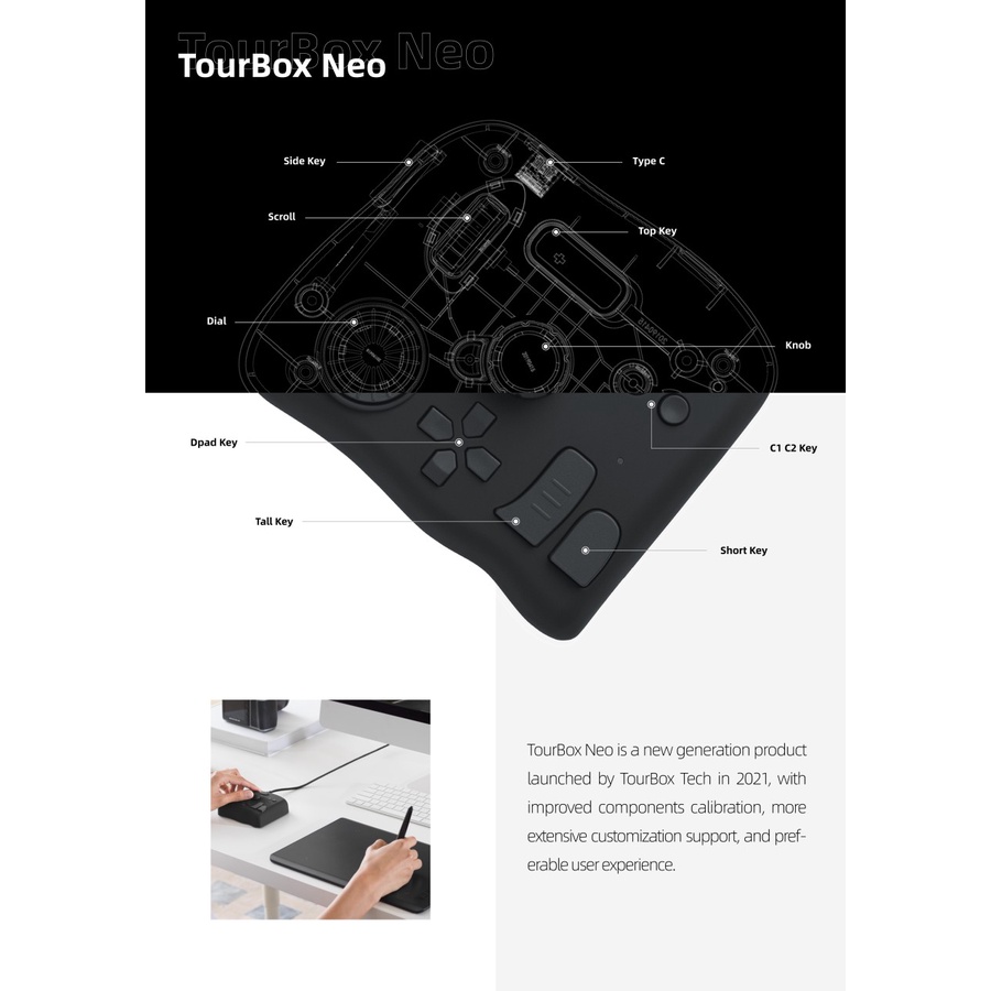 TourBox NEO Creative Photo &amp; Video Editing Console Tour Box NEO