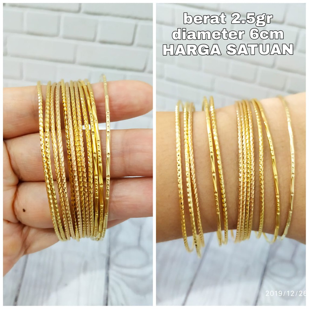 GELANG KERONCONG LIDI GOLD PERAK ASLI S925 CC755