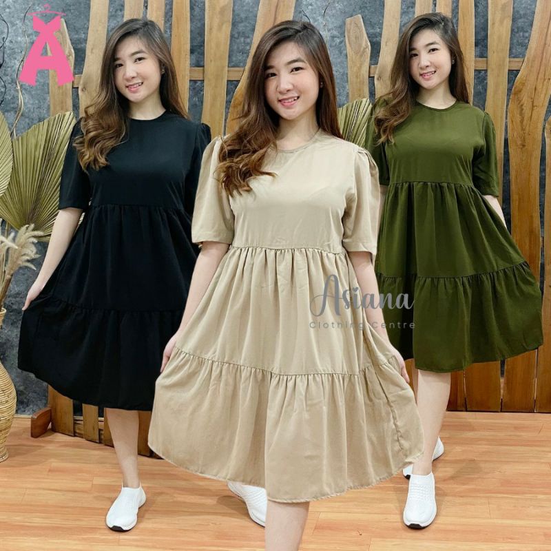 SMOKE DRESS JUMBO//DRESS SABRINA BIG SIZE//DRESS KOREA STYLE PLUS SIZE
