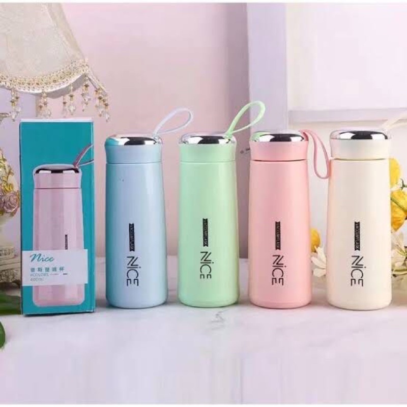 Serbagrosirmurah Botol NICE Botol Minum Kaca NICE Beling TERMOS Nice Import 400ml