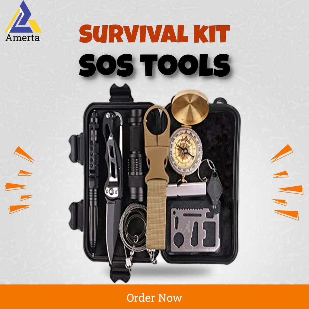 Survival Kit 11 in 1 Multifunctional First Aid SOS Tools