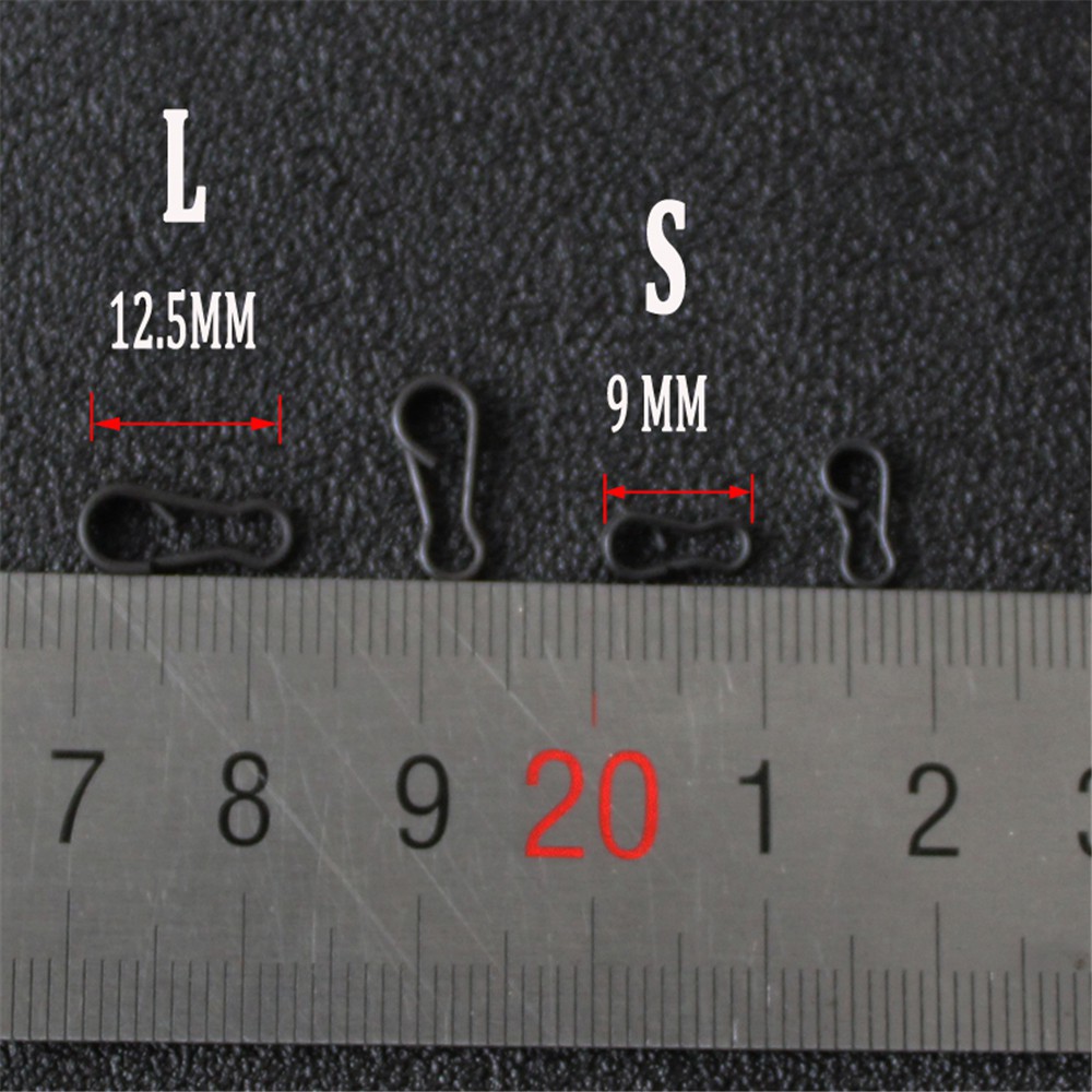 LANFY 30pcs/lot Connector Matte Black  Tackle Clips Carp Fishing Quick Change Fishing Tools Easy Link  Rolling Swivels Durable Terminal