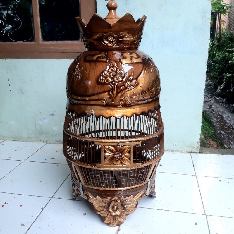 sangkar burung perkutut kayu jati