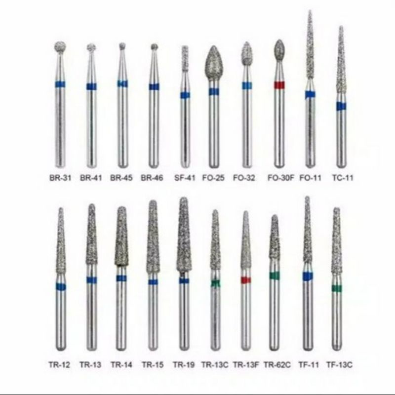 Dental Burs MANI Diamond Kode TF Strip Biru / Bur diamond / Bur Fisur Gigi