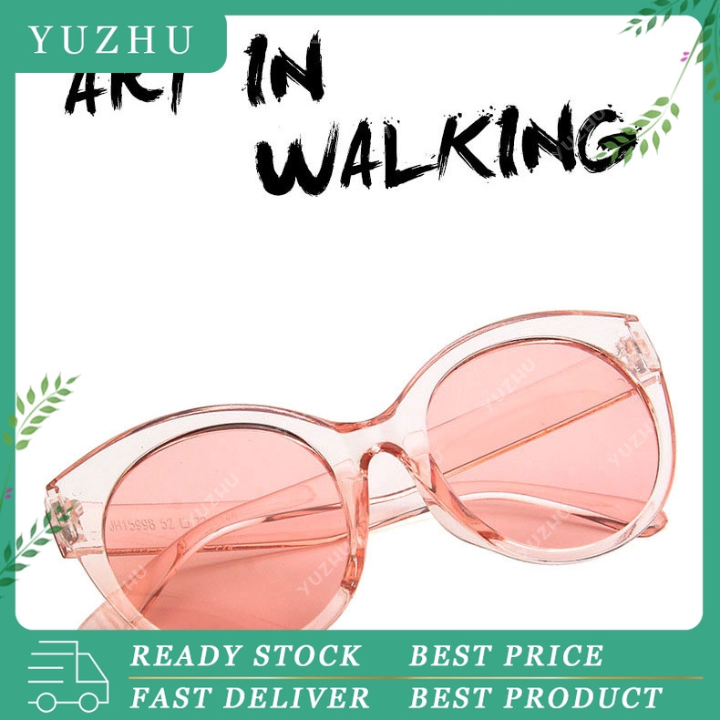 (YUZHU) Gaya Korea Klasik Putaran Cat Eye Sunglasses Wanita / Pria Kacamata Hitam Kacamata Matahari