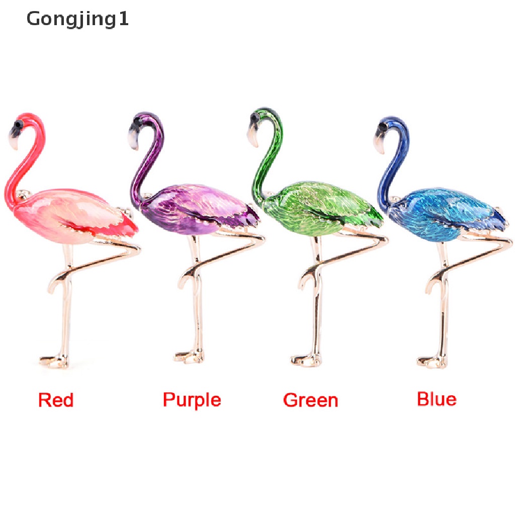 Gongjing1 Bros Pin Enamel Desain Flamingo Aksesoris Wanita