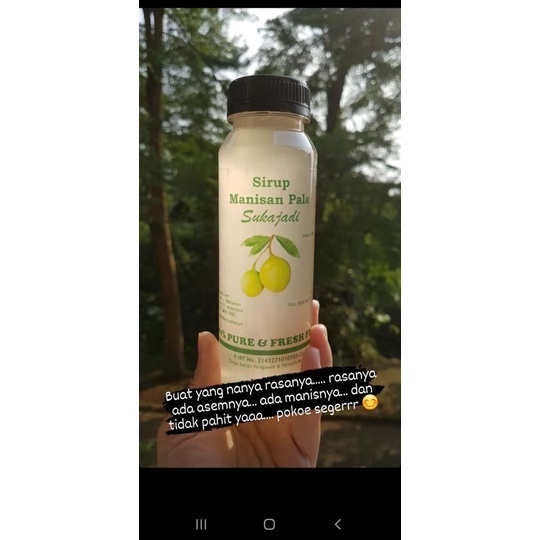 Sirup Manisan Pala Sukajadi 250 ml Sirup Pala Bogor Sari Buah Pala