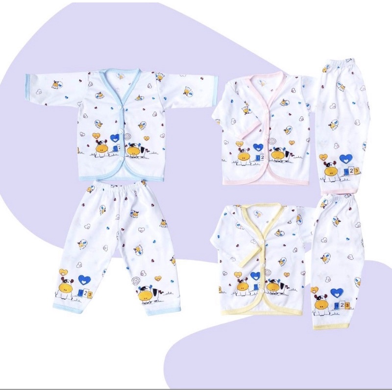 Setelan piyama baju tidur bayi new born/baru lahir SNI merk Mega Baby/Baju bayi murah untuk Perlengkapan melahirkan