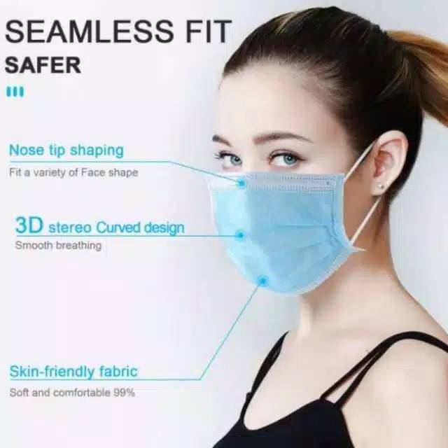 

masker 3ply murah ecer 5pcs tanpa dus (kemasan plastik)