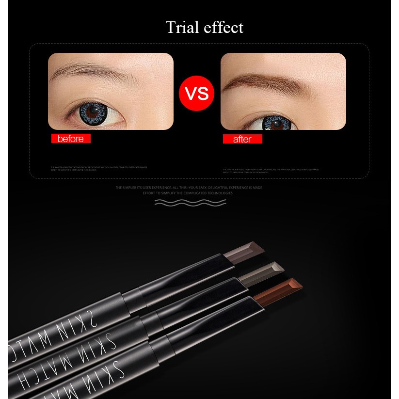 SKIN MATCH Magic Automatic Eyebrow Pencil Set Eyebrow Tattoo Pen 3-Color Long-lasting Waterproof