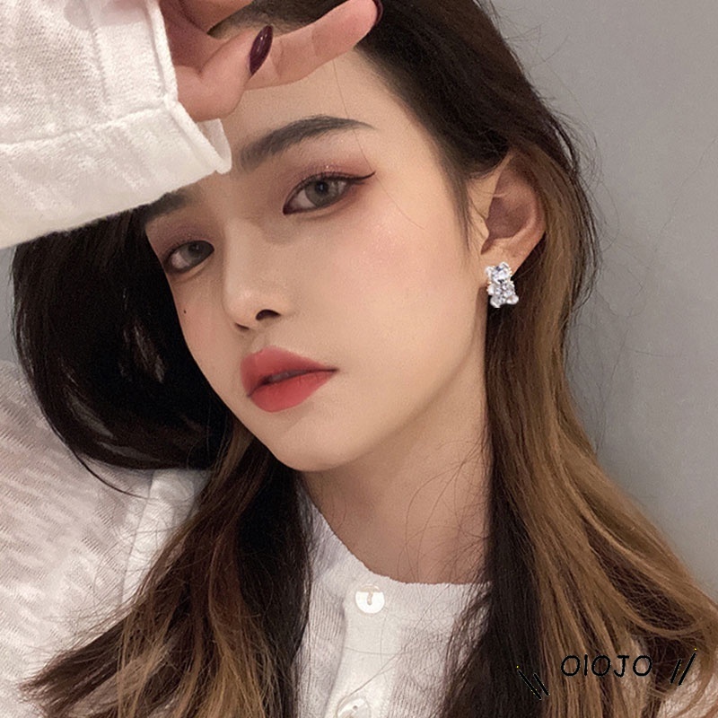 【COD】Fashion Hati Mutiara Kristal Stud Anting Pesona Zirkon Anting-Anting Perhiasan Untuk Wanita Hadiah