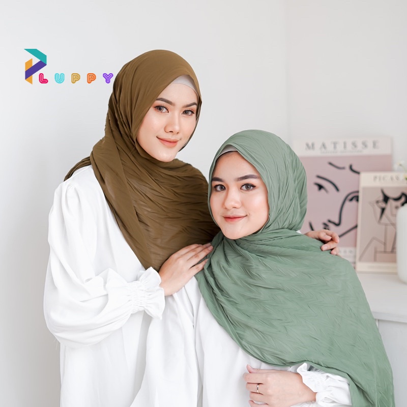 Pashmina Plisket Padi Ceruty Babydoll Terlaris