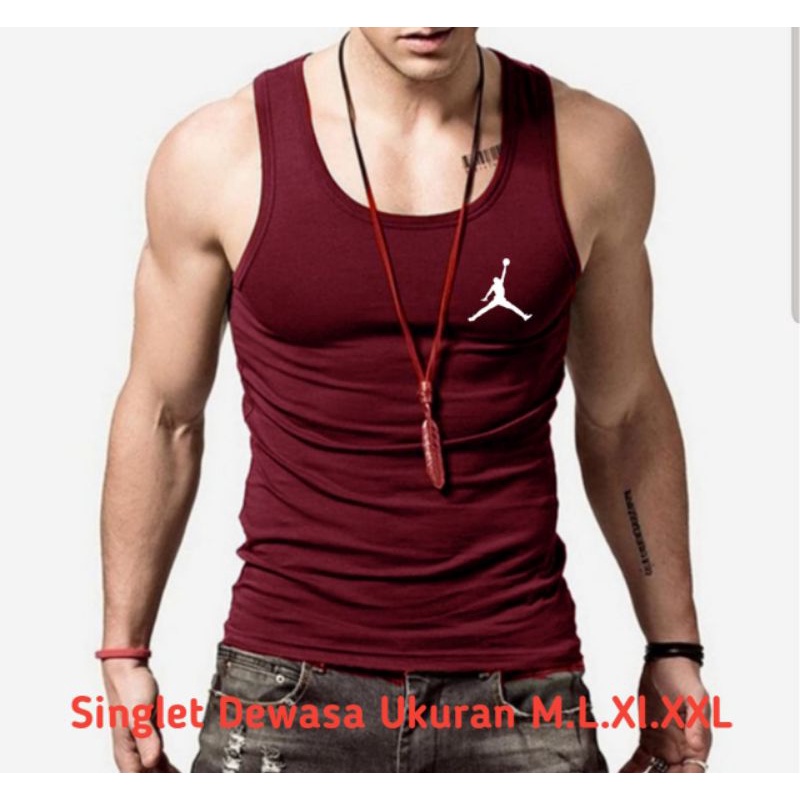 Singlet Pria Dewasa Jodan Kaos Singlet Olahraga Cowok Baju Dalam Tanktop